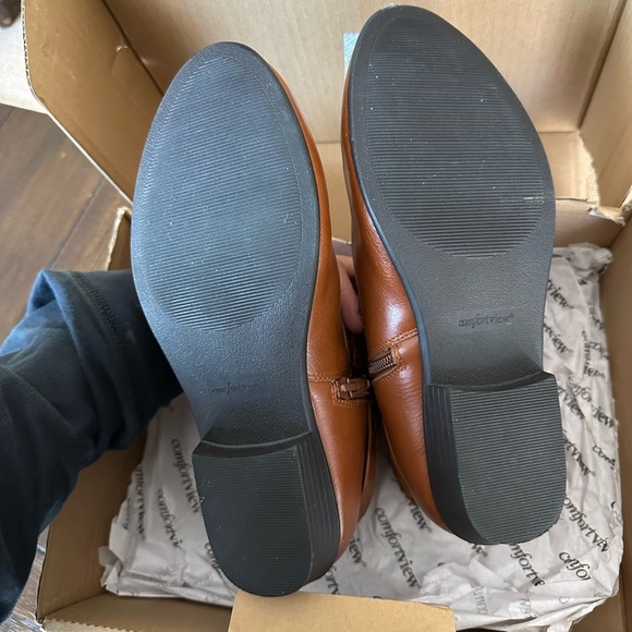 NWT Comfortview Womens 7W Mickey Bootie Short Ankle Boot Winter Shoes Cognac - Picture 7 of 10